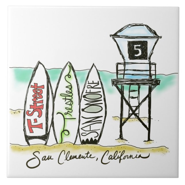 Keramik-Fliese Brandungs-San Clemente 6x6 Fliese (Vorderseite)