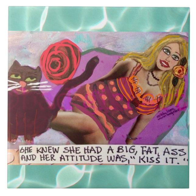 Keramik-Fliese, die sie kannte Fliese (Vorderseite)