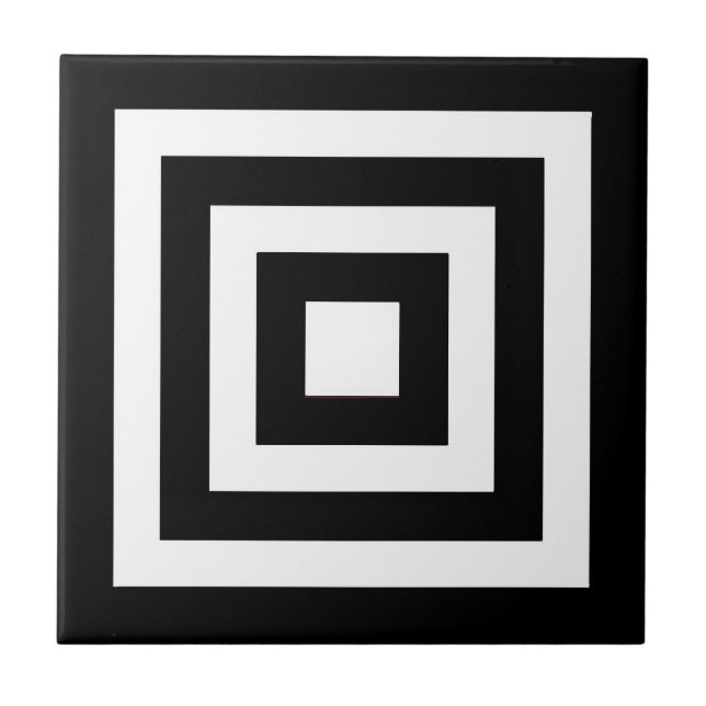 KERAMIK-FLIESE - SCHWARZWEISS-QUADRATE FLIESE (Vorderseite)