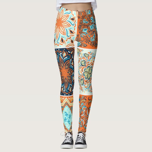 Keramik Fliesen Schmuck: abstrakte Muster. Leggings (Vorderseite)