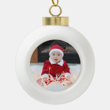 Keramik-Foto-Verzierung des Babys erste Weihnachts