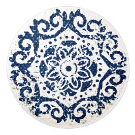Keramik für blaues und weißes Design Keramikknauf