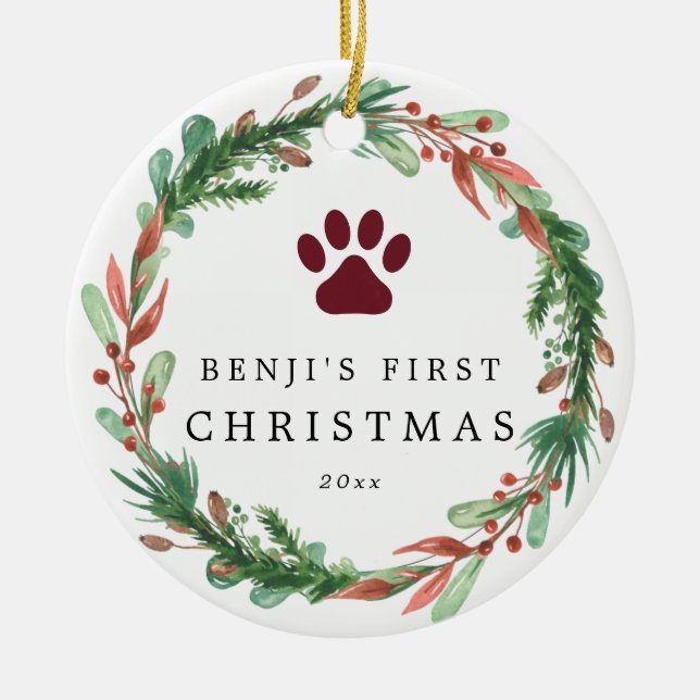 Keramik für den ersten Weihnachtskranz meines Haus Keramik Ornament (Vorne)