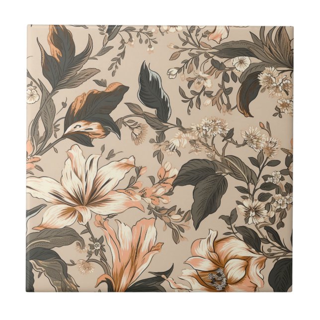 Keramik für Vintages Blumenmuster Fliese (Vorderseite)