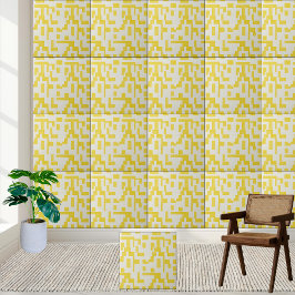 Keramik geometrisch gelbes Muster, Tile 2 Fliese
