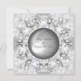 Keramik Grau & Schneeflocke Feiertagskarte