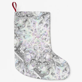 Keramik Grau & Schneeflocke Kleiner Weihnachtsstrumpf