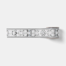 Keramik Grau & Schneeflocke Satinband