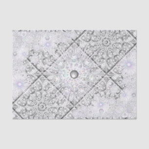 Keramik Grau & Schneeflocke Seidenpapier