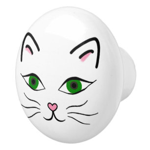 Keramik-Griff - Kitty-Gesicht Keramikknauf