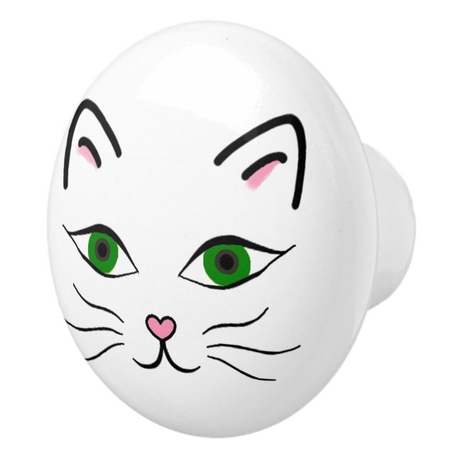 Keramik-Griff - Kitty-Gesicht Keramikknauf (Rechts)