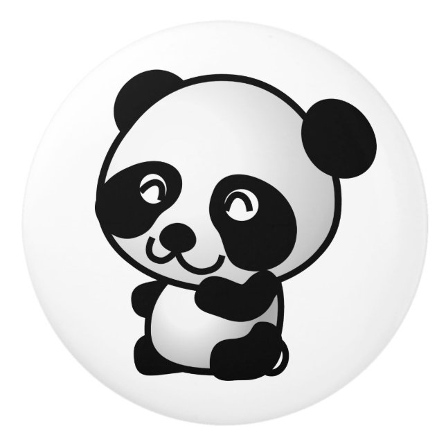 Keramik-Griff. Panda Keramikknauf (Vorderseite)