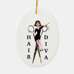 Keramik "Hair Diva" Ornament