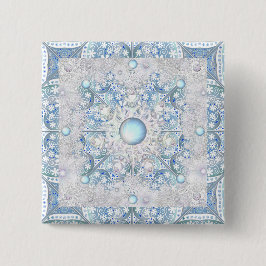 Keramik Himmel blau und Schneeflocke Button