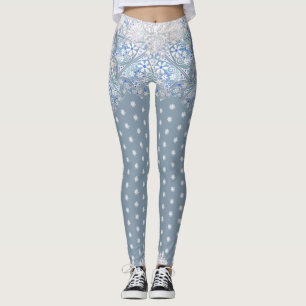 Keramik Himmel blau und Schneeflocke Leggings