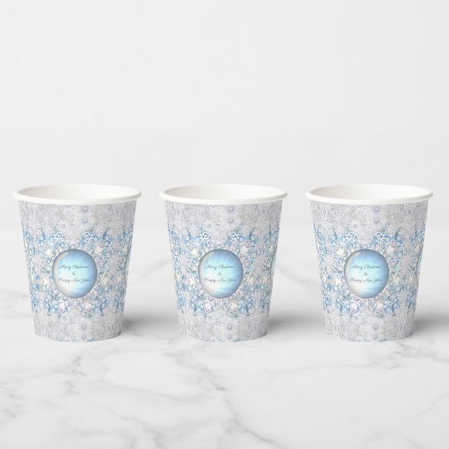 Keramik Himmel blau und Schneeflocke Pappbecher (Multi)