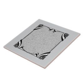 Keramik in Grau/Silber und Schwarz Art Deco. Fliese