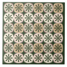 Keramik in grünen Scheiben