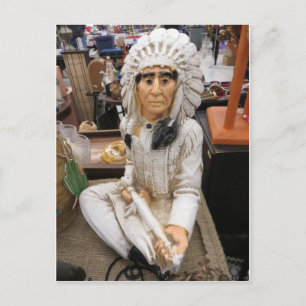 Keramik Indianerin Postkarte