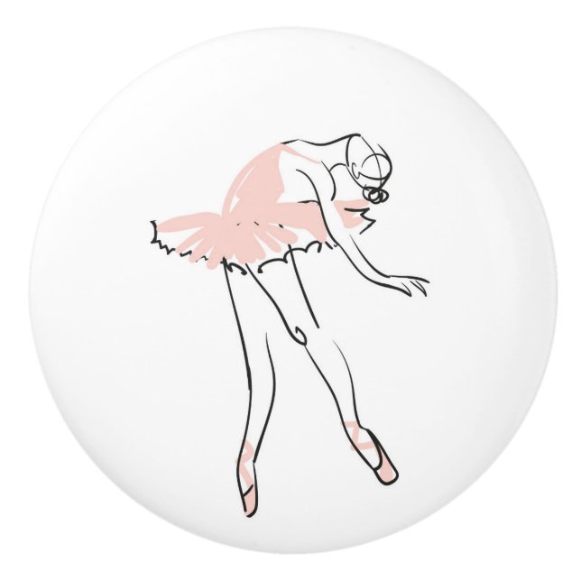 Keramik Kabinet Knob-Ballerina Keramikknauf (Vorderseite)