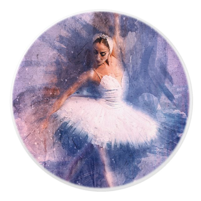Keramik Kabinet Knob-Ballerina Keramikknauf (Vorderseite)