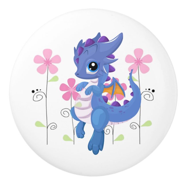 Keramik Kabinett Knob Dragon Keramikknauf (Vorderseite)