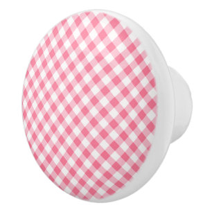 Keramik Kabinett Knob-Pink Kariert Keramikknauf