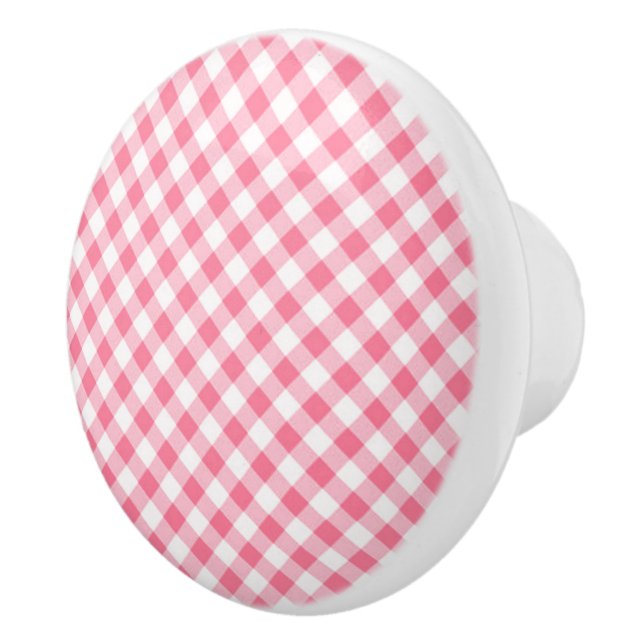Keramik Kabinett Knob-Pink Kariert Keramikknauf (Rechts)