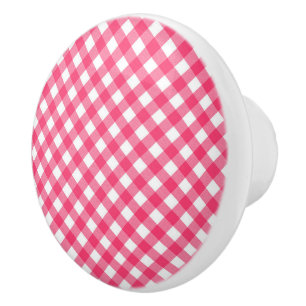 Keramik Kabinett Knob-Rosa Kariert Keramikknauf