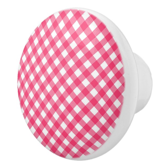 Keramik Kabinett Knob-Rosa Kariert Keramikknauf (Rechts)