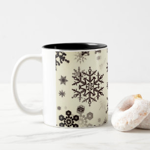 Keramik Kaffee Tasse Smokey Schneeflocken