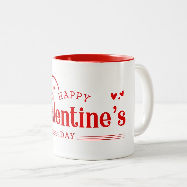 Keramik Kaffee Tasse-Valentine Herz Zweifarbige Tasse (VorderseiteRechts)