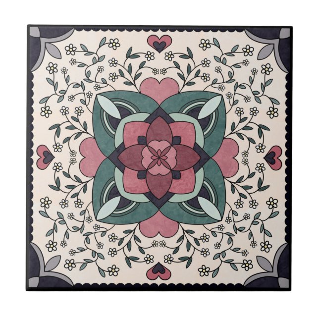 Keramik, klein (4,25" x 4,25") fliese (Vorderseite)