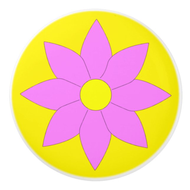 Keramik Knob/Blume Keramikknauf (Vorderseite)