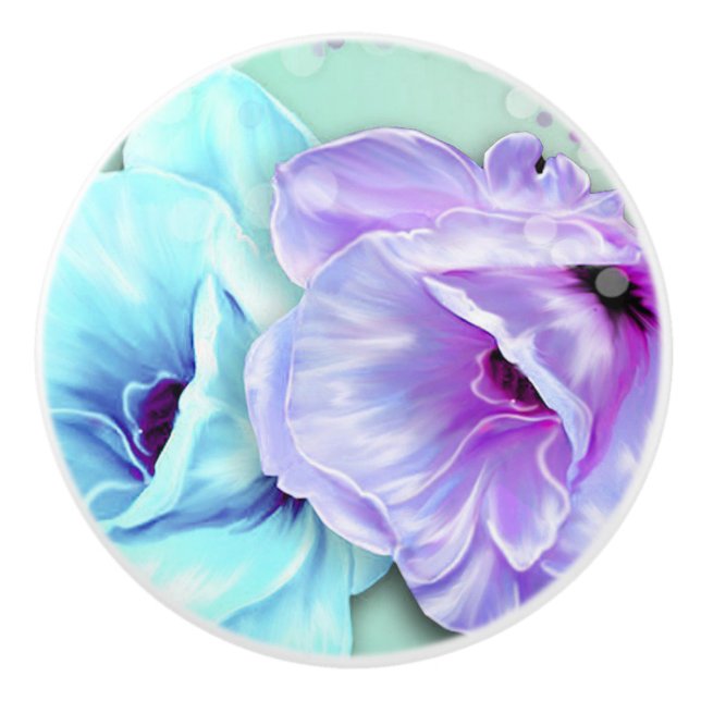 Keramik Knob/Blume Keramikknauf (Vorderseite)