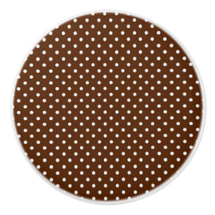 Keramik Knob/braune Polka-Punkte Keramikknauf