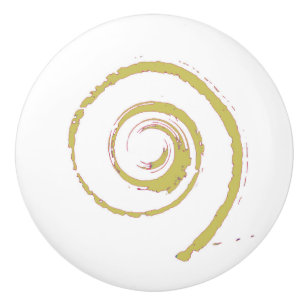 Keramik Knoblauch mit Golden Yellow Twirl Keramikknauf