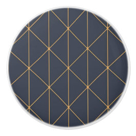 Keramik Knobs - Geometrisches Gold- und Blaumuster Keramikknauf