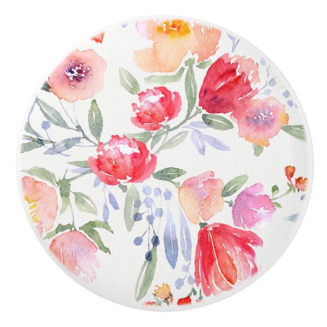 Keramik Knobs - Peonies & Poppies Design2 Keramikknauf (Vorderseite)