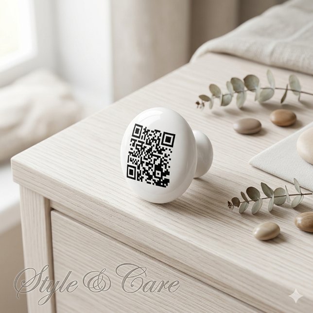 Keramik Knock mit einzigartigem QR-Codedesign Keramikknauf (Ceramic Knob with Unique QR Code Design)