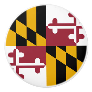 Keramik Knopf mit der Flagge von Maryland, USA Keramikknauf