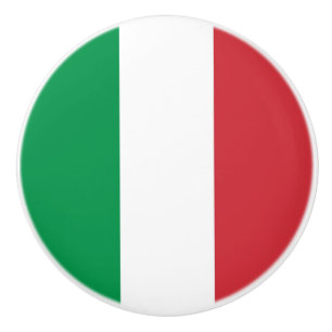 Keramik Knopf ziehen mit der Flagge Italiens Keramikknauf