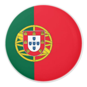 Keramik Knopf ziehen mit der portugiesischen Flagg Keramikknauf