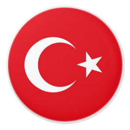 Keramik Knopf ziehen mit der türkischen Flagge Keramikknauf