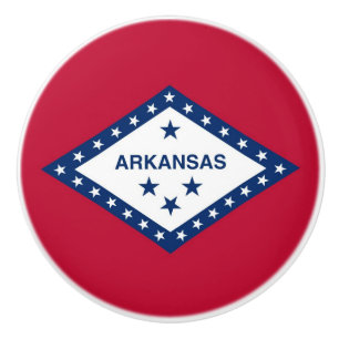 Keramik Knopf ziehen mit Fahne von Arkansas, USA Keramikknauf