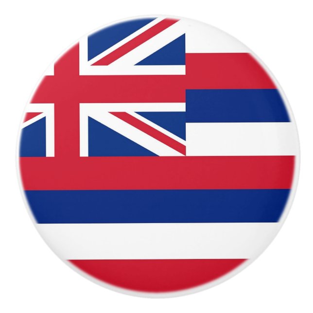 Keramik Knopf ziehen mit Fahne von Hawaii, USA Keramikknauf (Vorderseite)