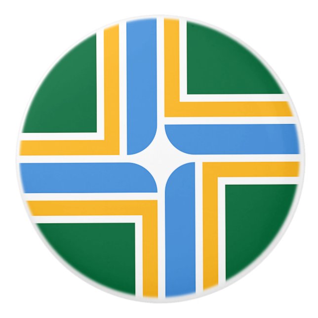 Keramik Knopf ziehen mit Fahne von Portland, USA Keramikknauf (Vorderseite)