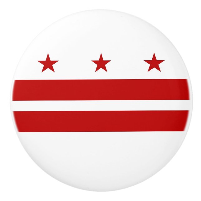 Keramik Knopf ziehen mit Fahne von Washington DC,  Keramikknauf (Vorderseite)