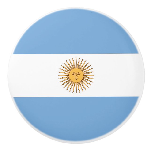 Keramik Knopf ziehen mit Flagge Argentiniens Keramikknauf (Vorderseite)