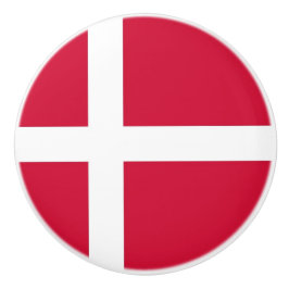 Keramik Knopf ziehen mit Flagge Dänemarks Keramikknauf